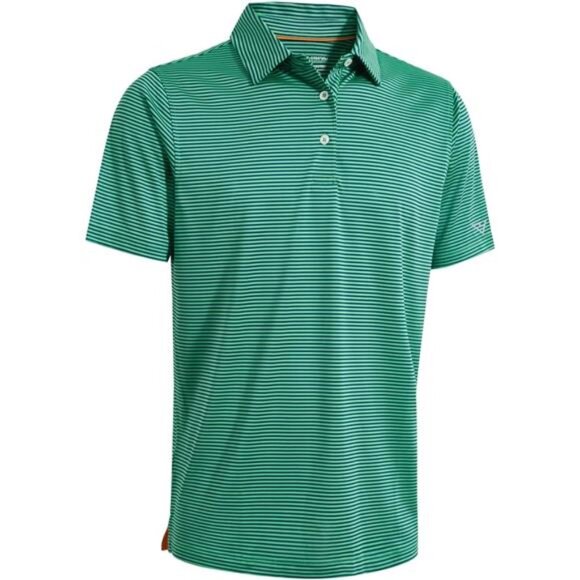 Men's Golf Polo Short Sleeve Striped Performance Moisture Wicking Dry  Shirts‎ - Picture 1 of 6